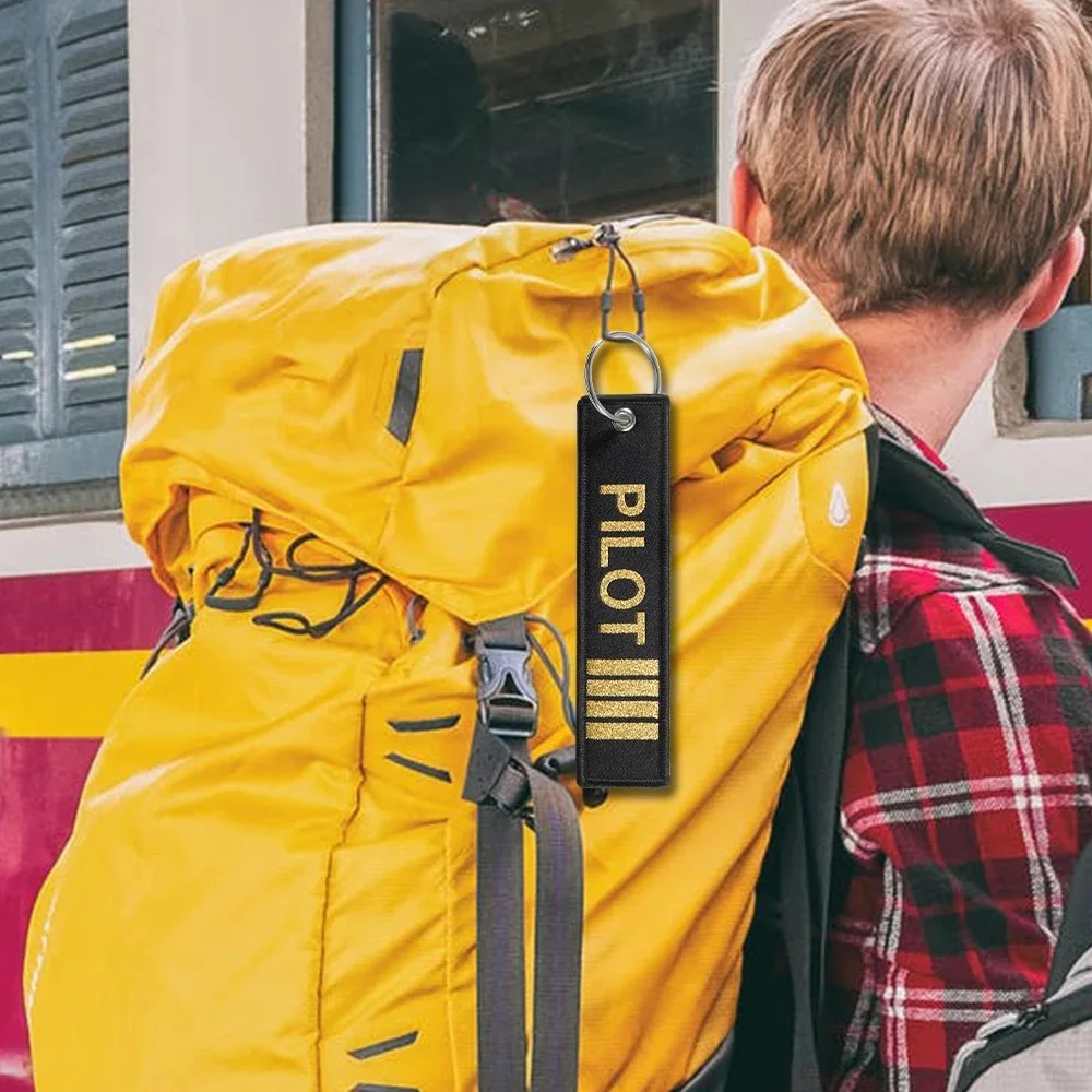 SOMEBathroom-Porte-clés personnalisé avec broderie de bijoux, porte-clés tissé, étiquette de bagage avec logo texte, étiquette pour sacs, moto, cadeaux d'aviation, mode UR