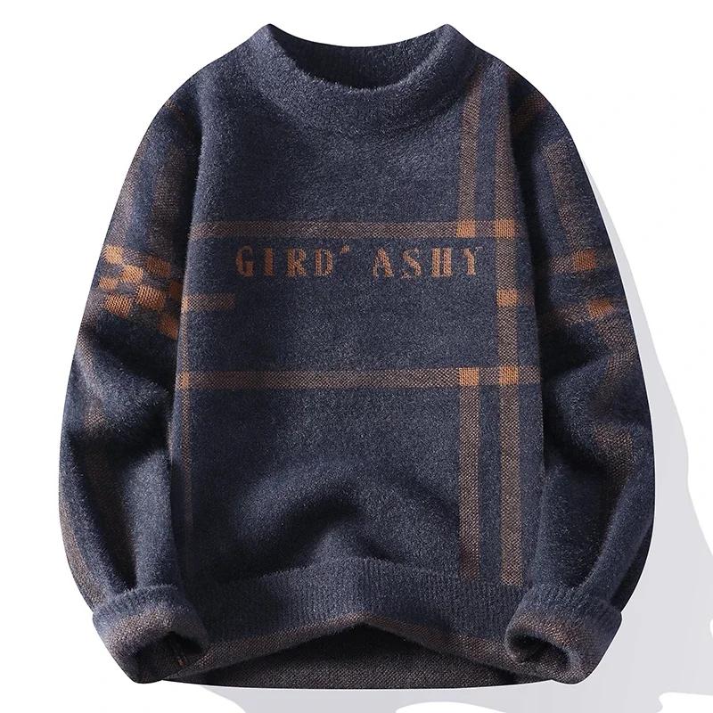 2026NEWSweaters Men Winter Letter Pattern Thick Sweater Men Student Youth Sweaters Autumn Men's Wool Pullovers Full