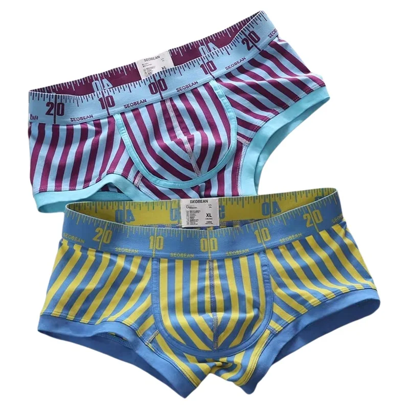 

Новые полосатые трусы-боксеры, мужское удобное нижнее белье, дышащие хлопковые плавки с эластичным поясом