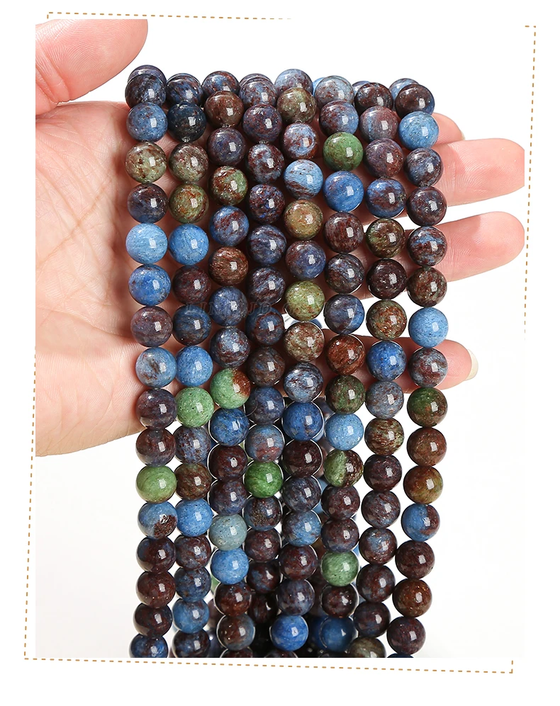 4 6 8 10mm Natürliche Blaue Steinperlen Runde Lose Abstandsperlen Edelsteinperlen Schmuckherstellung DIY Armband Halskette Zubehör Großhandel – Detail 7