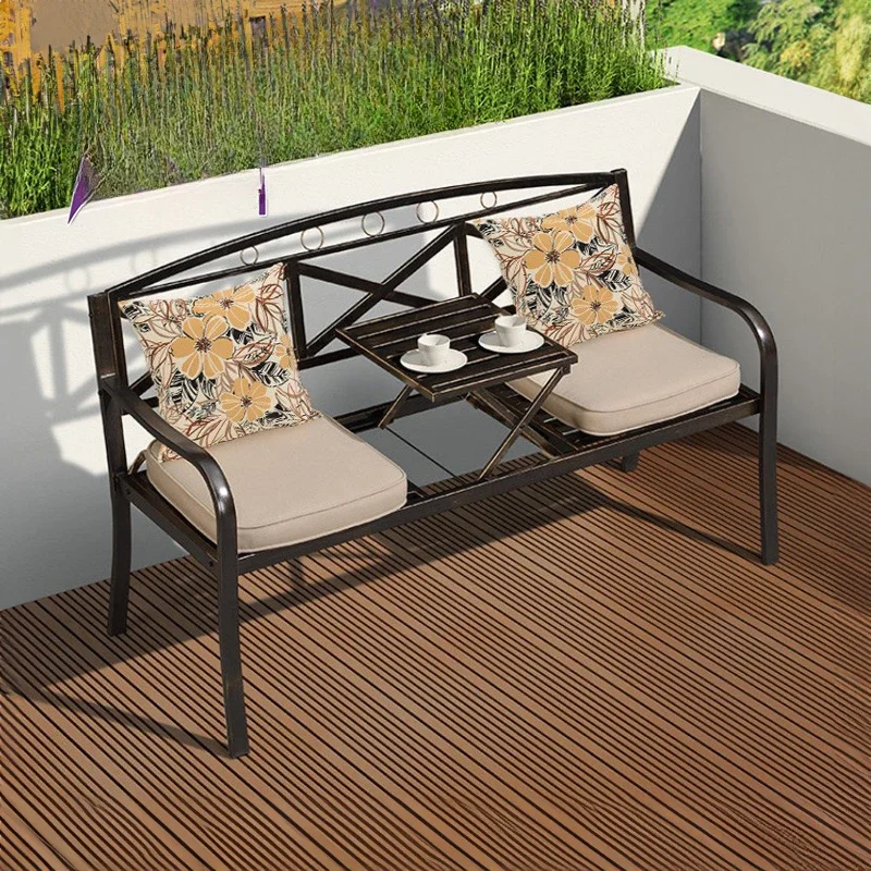 Balcony table and chair combination small coffee table three-piece set