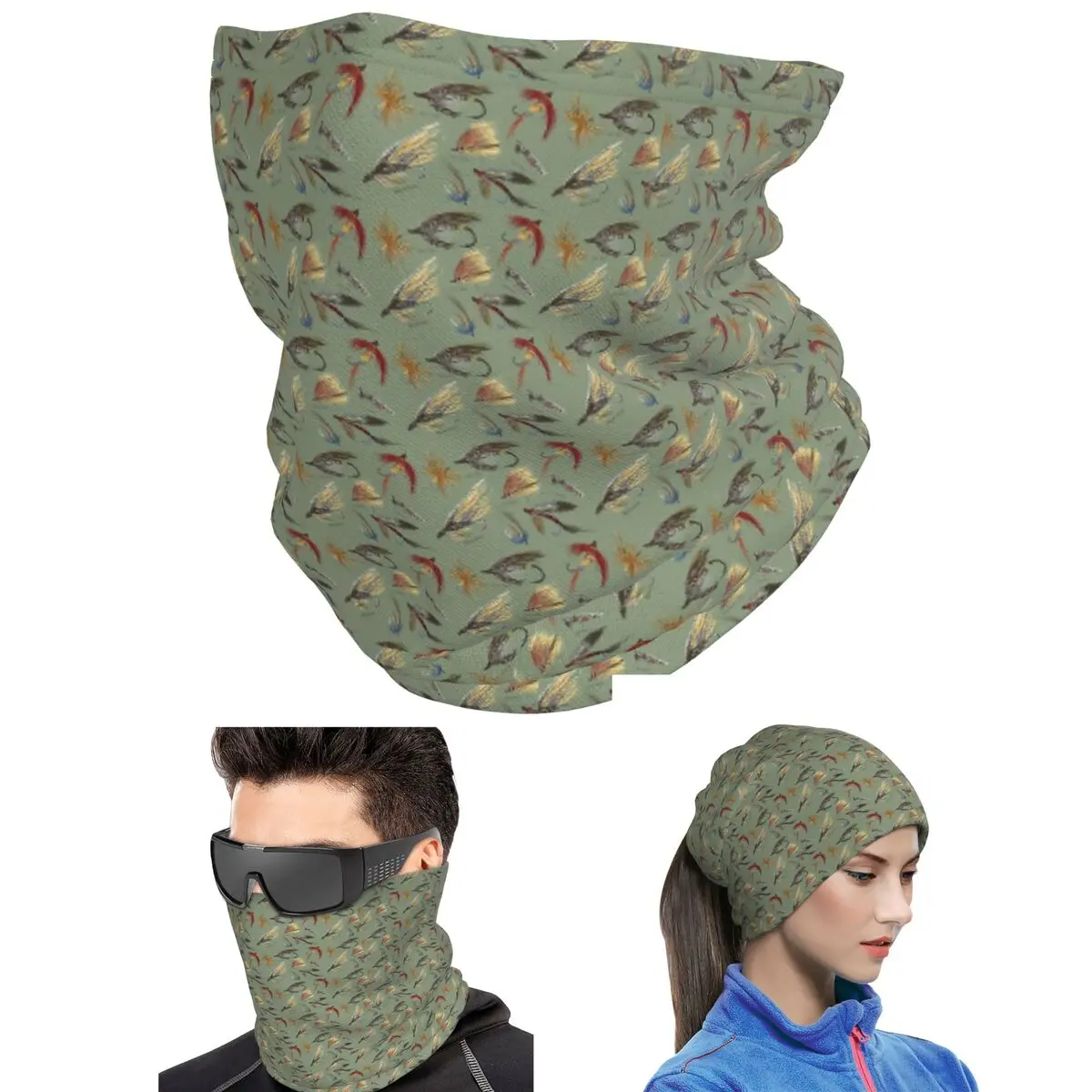 Fly Fishing With Hand Tied Flies! Bandana Neck Gaiter Printed Mask Scarf Multi-use Face Mask For Men Women Adult All Season