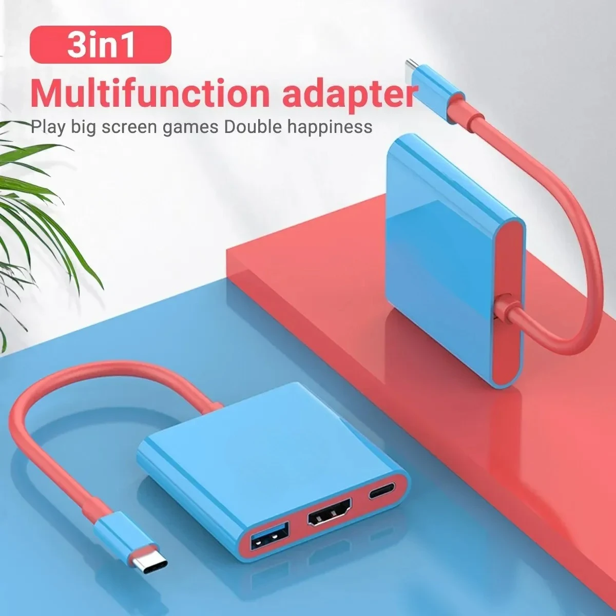 3 IN 1 Portable For Switch Docking Station TYPE-C To 4K HDTV Hub with HDMI and USB 3.0 for Steam Deck Phone IPad Laptop
