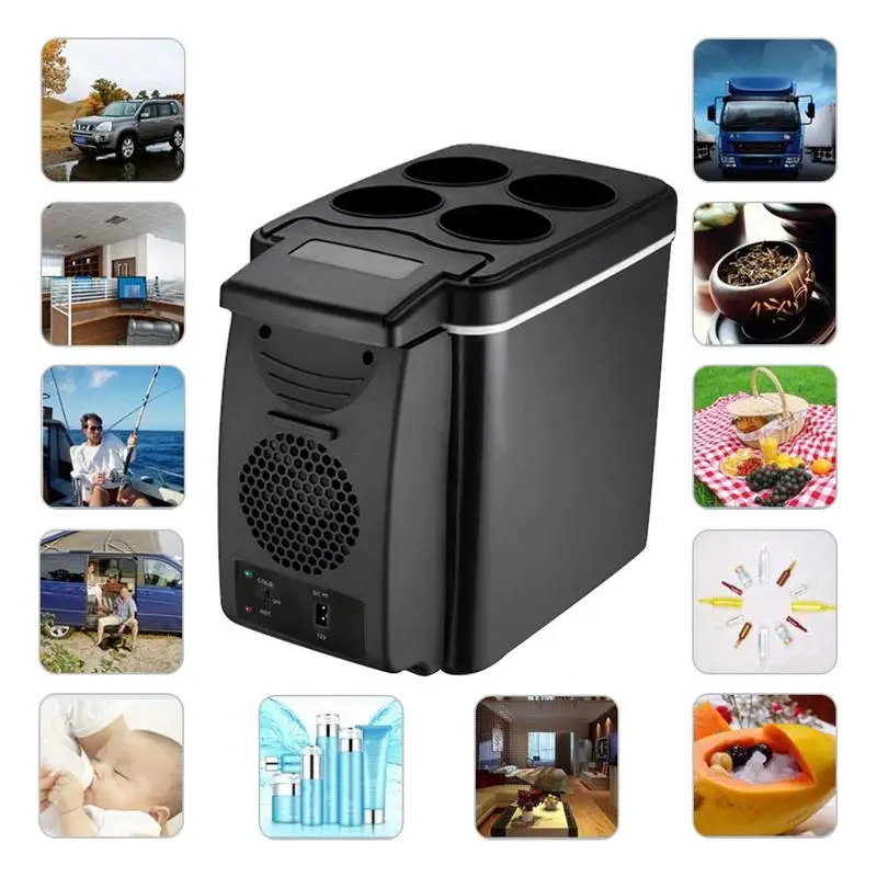 6 Liter Mini Fridge For Camping Lightweight Car Armrest Mini Refrigerator Container Freezer Box Insulated Cooler Car Gadgets