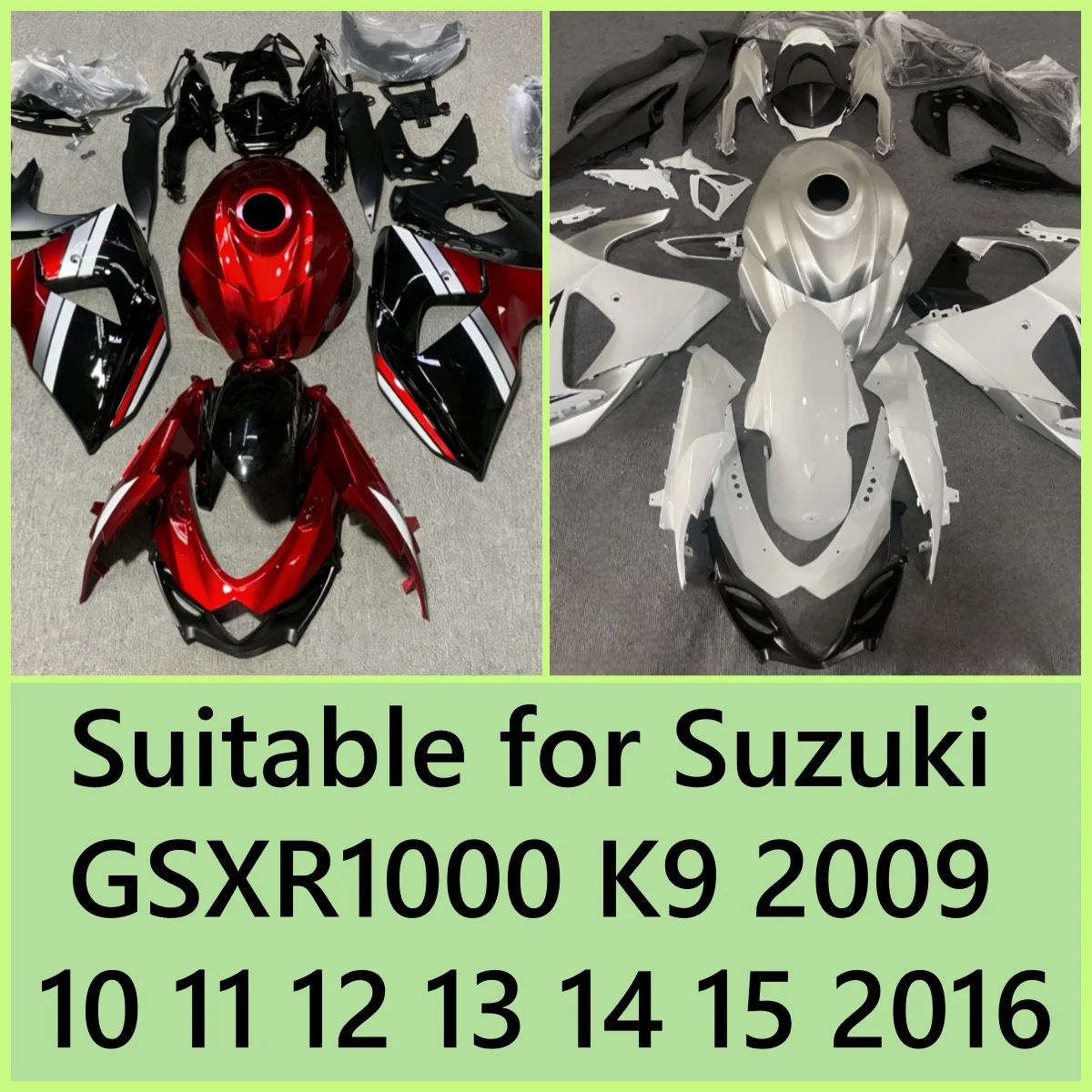 Suitable for Suzuki GSXR1000 K9 2009 10 11 12 13 14 15 2016 motorcycle fairing housing accessories, can be customized