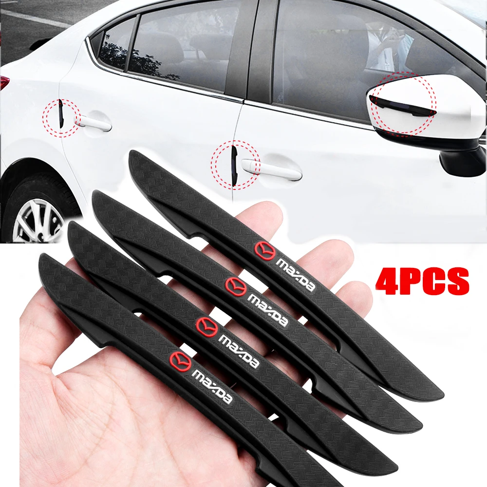 4pcs Car Door Anti-collision Bumper Strips Auto Rubber Side Edge Protective Stickers For mazda Axela Atenza CX-3 CX-5 CX-8 MS