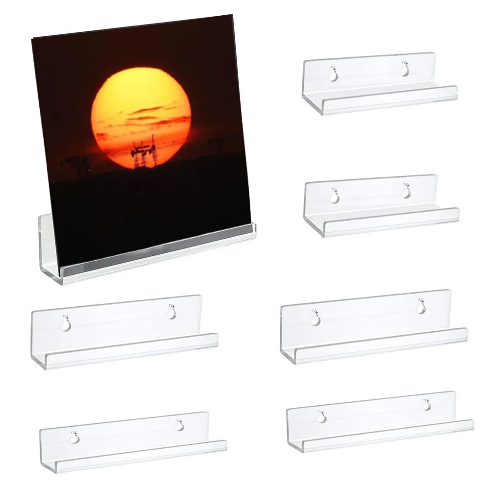 Transparent Acrylic Record CD Storage Rack Vinyl Record Shelf Wall Holder Record Display Shelf Room Decoration 4/7/12 Inches