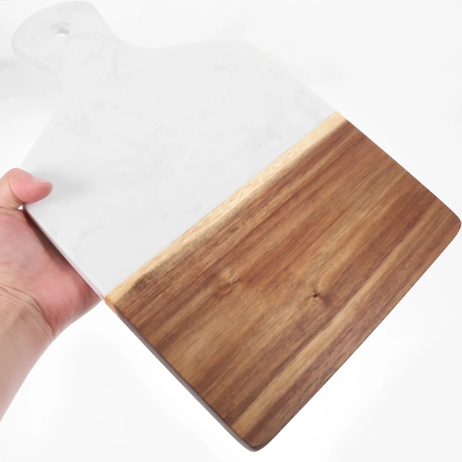 

1pc Marble Wood Cutting Board Natural Wooden Kitchen Chopping Board For Fruit Vegetable Meat Prep Serving Household Meal Prep