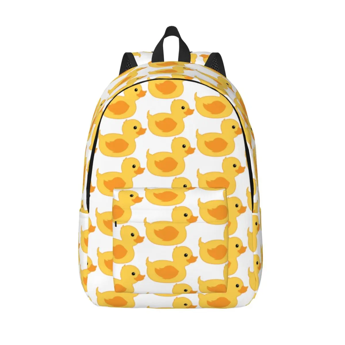 Classic Rubber Cute Baby Backpack Elementary High College School Student Yellow Duck Bookbag Teens Canvas Daypack Outdoor