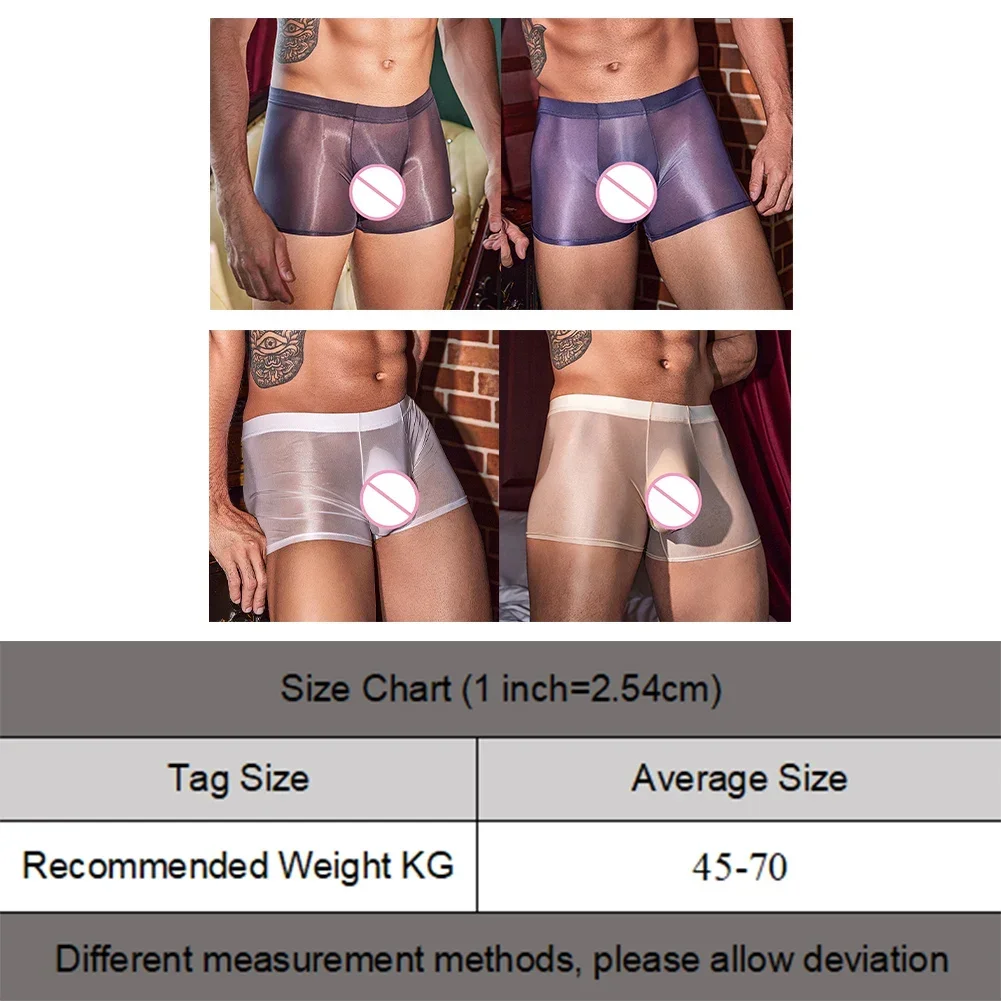 Biancheria intima traspirante ultrasottile sexy da uomo Slip boxer trasparenti setosi Intimo Gay Sissy Rigonfiamento Tronchi Mutande