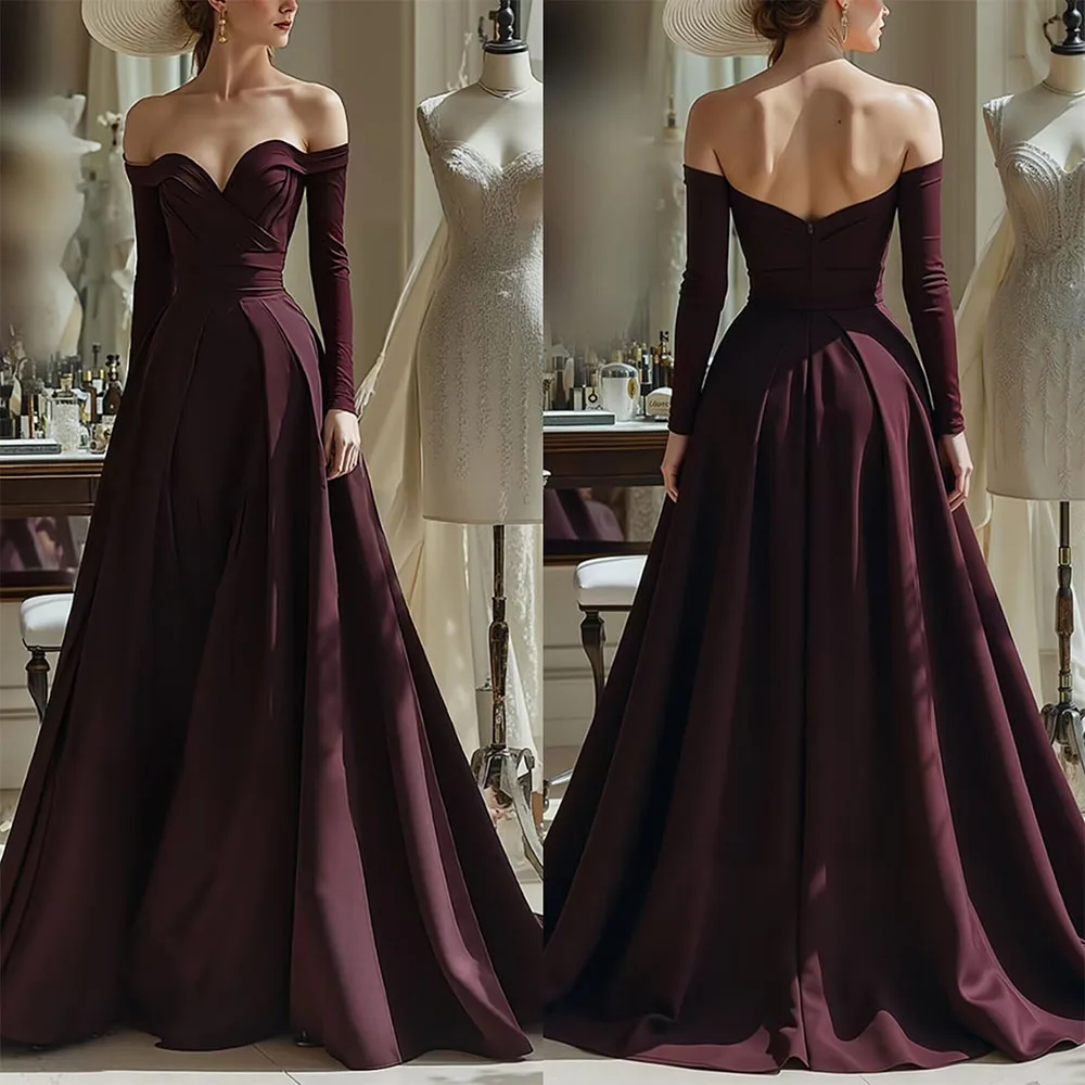

High Quality Customized Three Quarter V-neck Floor Length Backless Zipper Dresses for Woman Платье Вечернее Evening Gown فستان