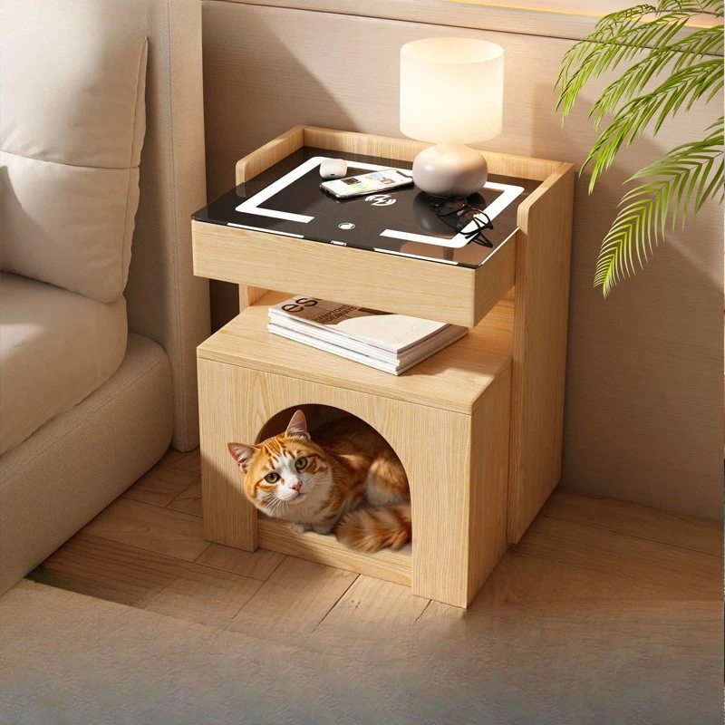 

Efficient custom solid wood cat nest bedside bedside bedroom multi-functional pet cabinet