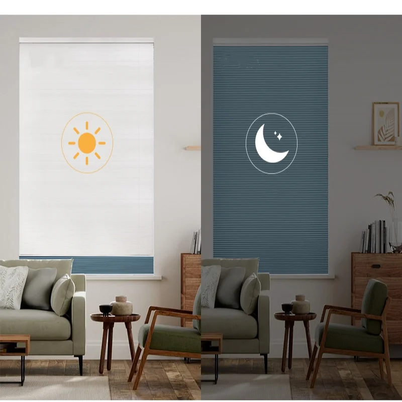 Customized electric day and night honeycomb curtains, shading and sunshade curtains, and gauze curtains