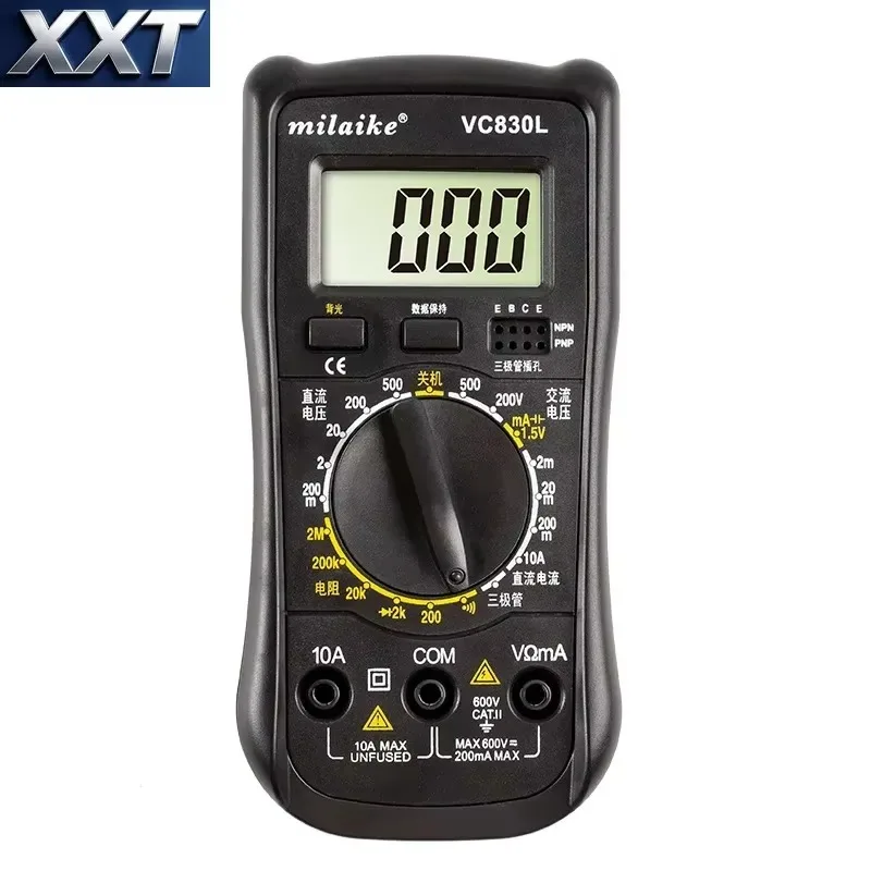 XXT Digital display meter backlight anti-burn digital multimeter VC830L small pocket universal meter high-precision electric