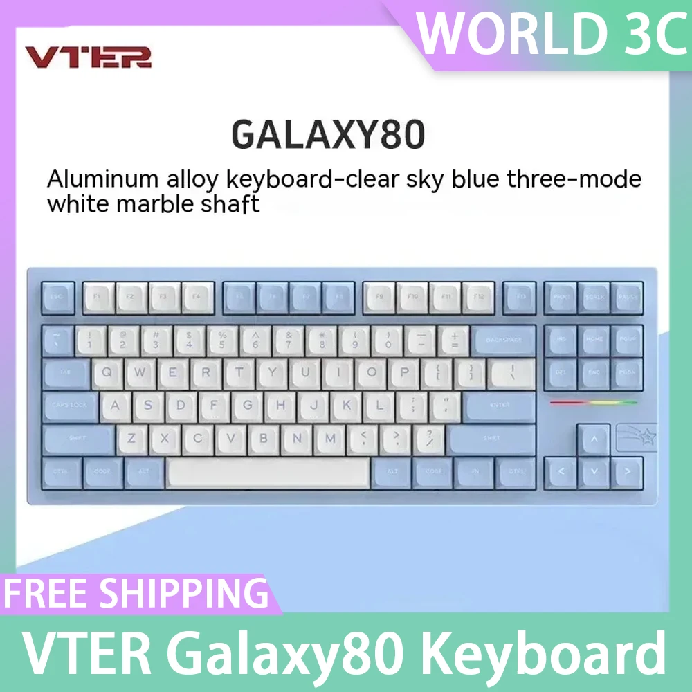 

Feker Galaxy80 Mechanical Keyboard Aluminium Alloy Three Mode Rgb Gaming Keyboard Gasket Hot Swap Pc Gamer Accessories Office