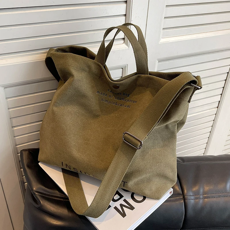 

Artistic Casual Large Capacity Handbags Women's New Canvas Tote Bag 2025 Summer Minority Fashion Underarm Bag