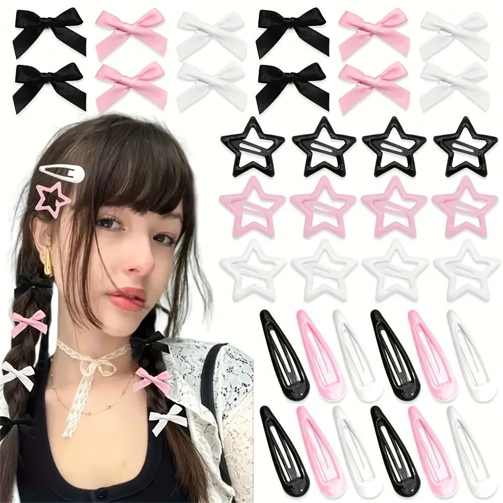 36Pcs Candy Color No Crease Hair Clips Side Bangs Barrette Colorful Makeup Washing Face Accessories Women Styling Hairpins
