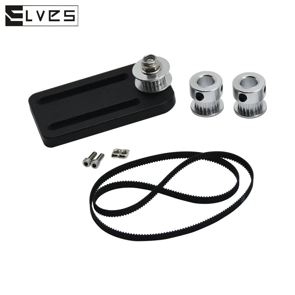 ELVES 3D Printer Parts Aluminum Dual Z-Axis Back Passive Block Plate Lead Screw Bracket Kit For Ender-3 /CR-10 Belt Width 2gt-6