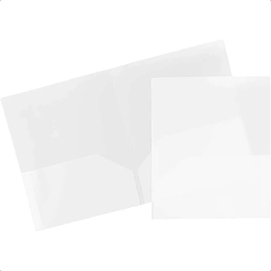 

Plastic 2 Pocket POP Folders Durable School Folders Clear 6 Pack
