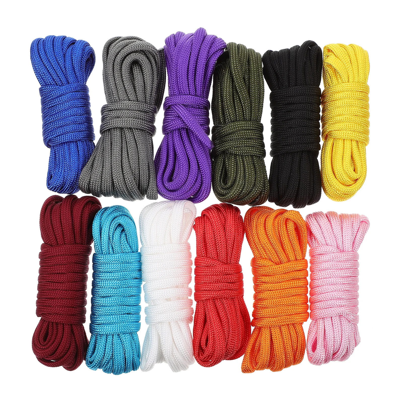 

12pcs 12 Rolls Braided Tent Wear-Resistant Survival Umbrella Cord Outdoor Guy Lines Climbing Rope Camping Fixing Cord Heavy-Duty