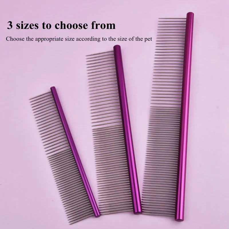 16/19/20/25cm High Quality Pet Comb Professional Stainless Steel Grooming Combs Cleaning Brush Removes Loose Tangles Dog Cat