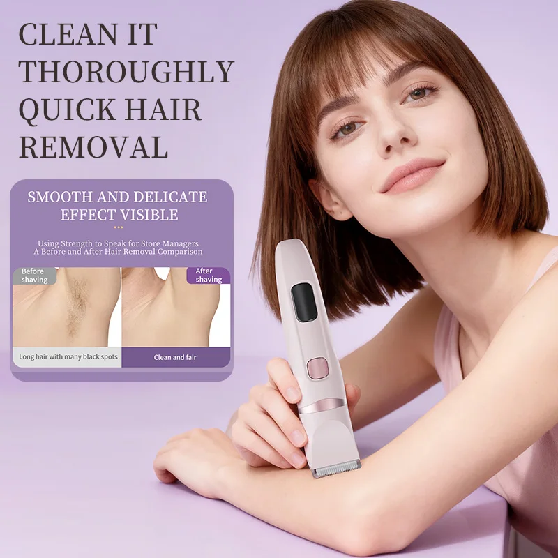 Women's 2-in-1 Multifunctional Electric Hair Removal Device, Women's Underarm Private Dedicated Shaving Knife, Suitable for Full