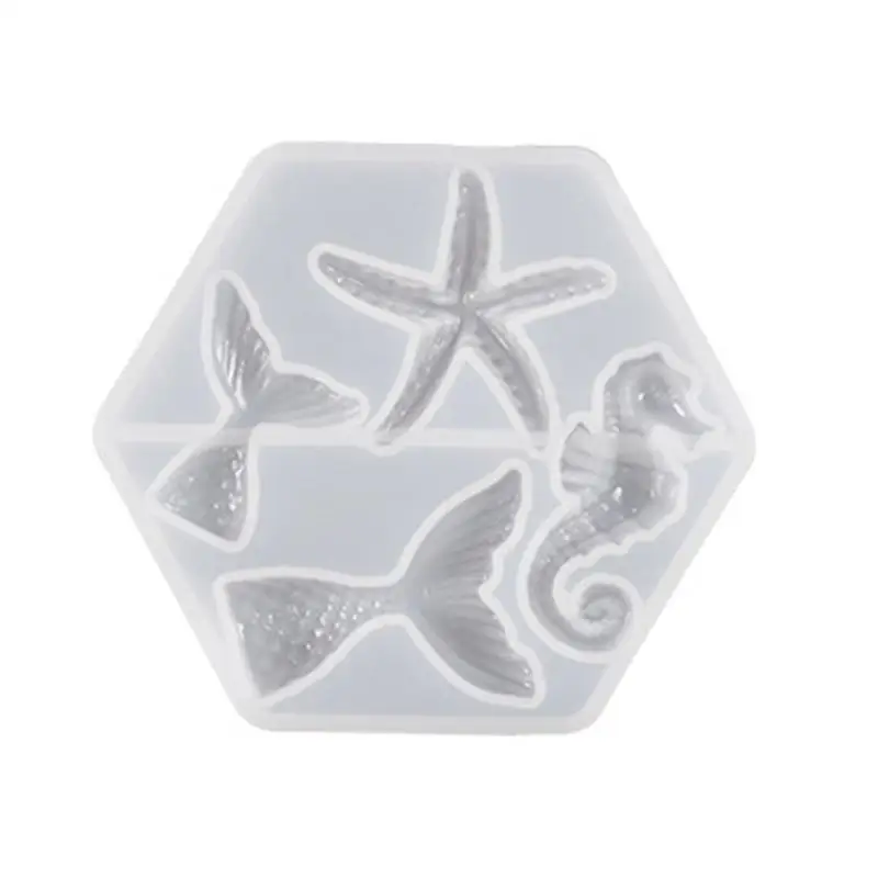 P9FE Weihnachten Ozean Seestern Ornamente Silikon Epoxidharz Form DIY Schlüsselbund Anhänger Schmuck für Valentinstag Geschenk – Detail 8