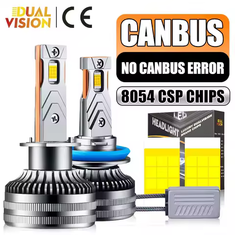2PCS K5C H7 H4 H3 LED 1000W 6500K Car Lights Canbus H11 H8 H1 HB3 9005 HB4 9006 9012 HIR2 18PCS 8054 CSP Chip Auto Lamp Fog Lamp