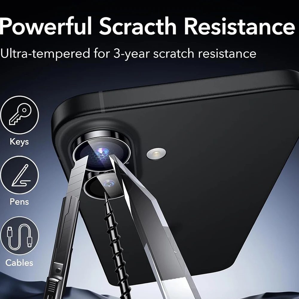 Camera Lens Protector for IPhone 17 Anti-Scratch HD Metal Ring Tempered Glass Camera Len Protector for IPhone 17 Pro Max 17Air