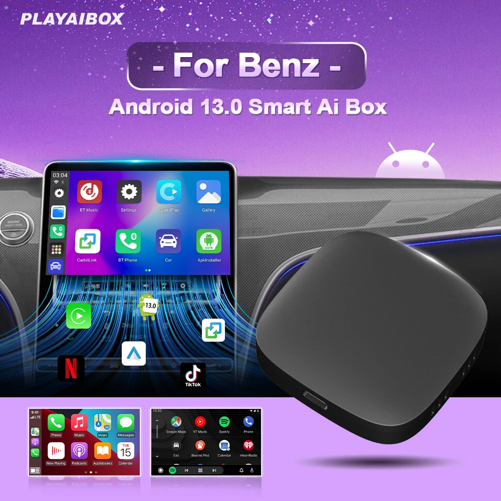 

Android 13 Carplay Box Wireless Carplay Android Auto для Youtube Netflix для Benz A‐Class B‐Class CLS‐Class GLA‐Class Sprinter