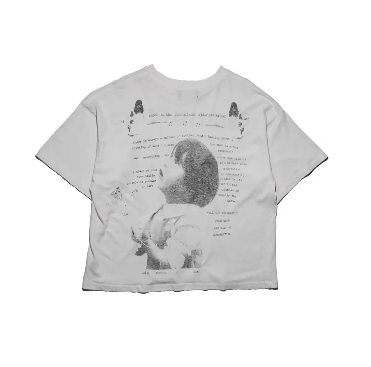 ER/D 25SS Summer limited memory washed boxy light shoulder sleeves round neck print short sleeve T-shirt