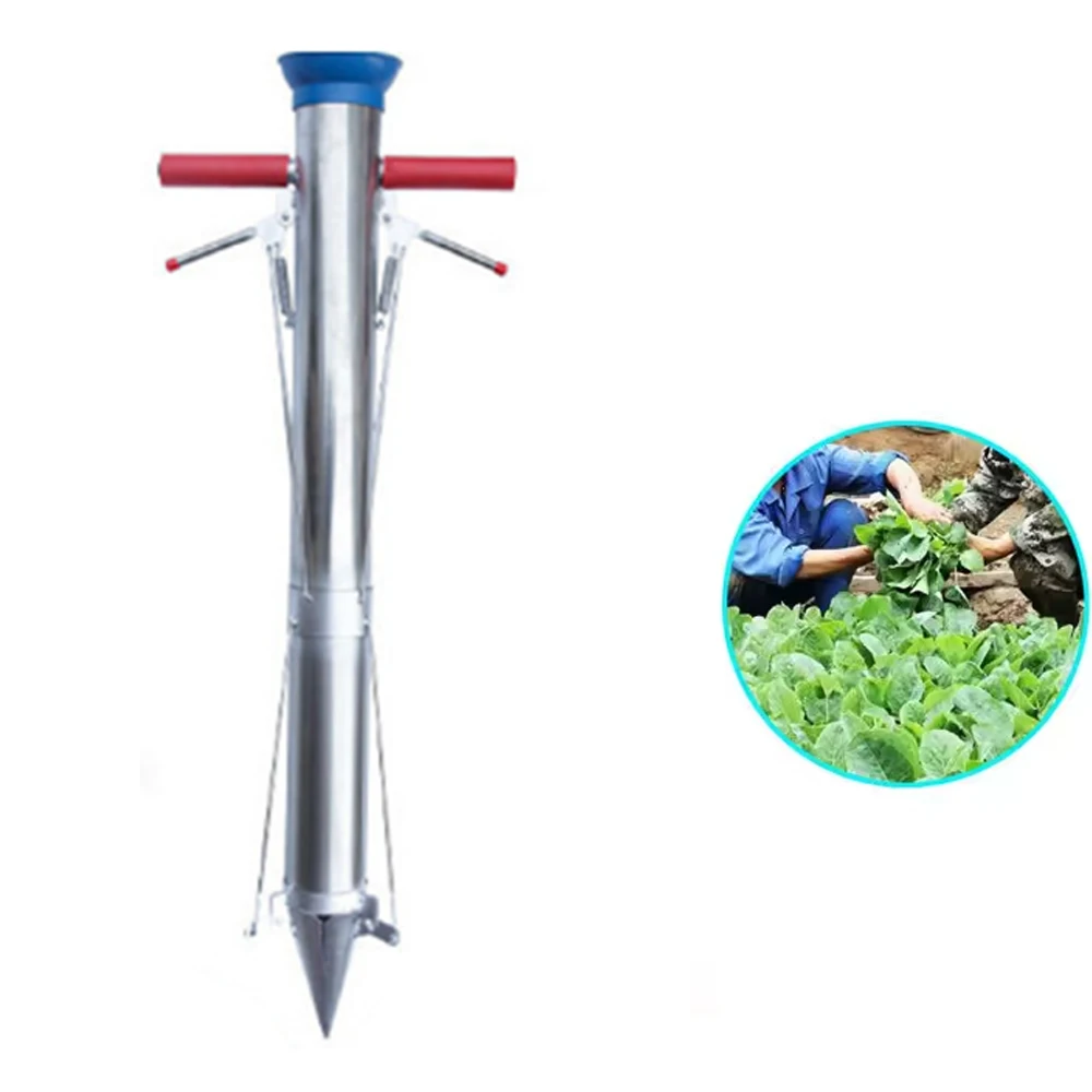 

2025Manual Stainless Steel Seeder Machine for Vegetable Transplanter Hand Transplant Tools Manual Seedling Planter
