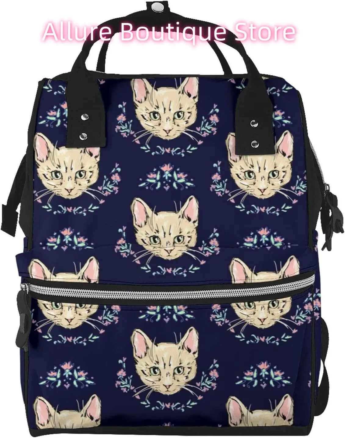 

Fashion Cute Cat Diaper Bag Backpack for Women Large Capacity Nappy Bag Multifunction Waterproof Mummy Backpacks for Mom Dad Ess