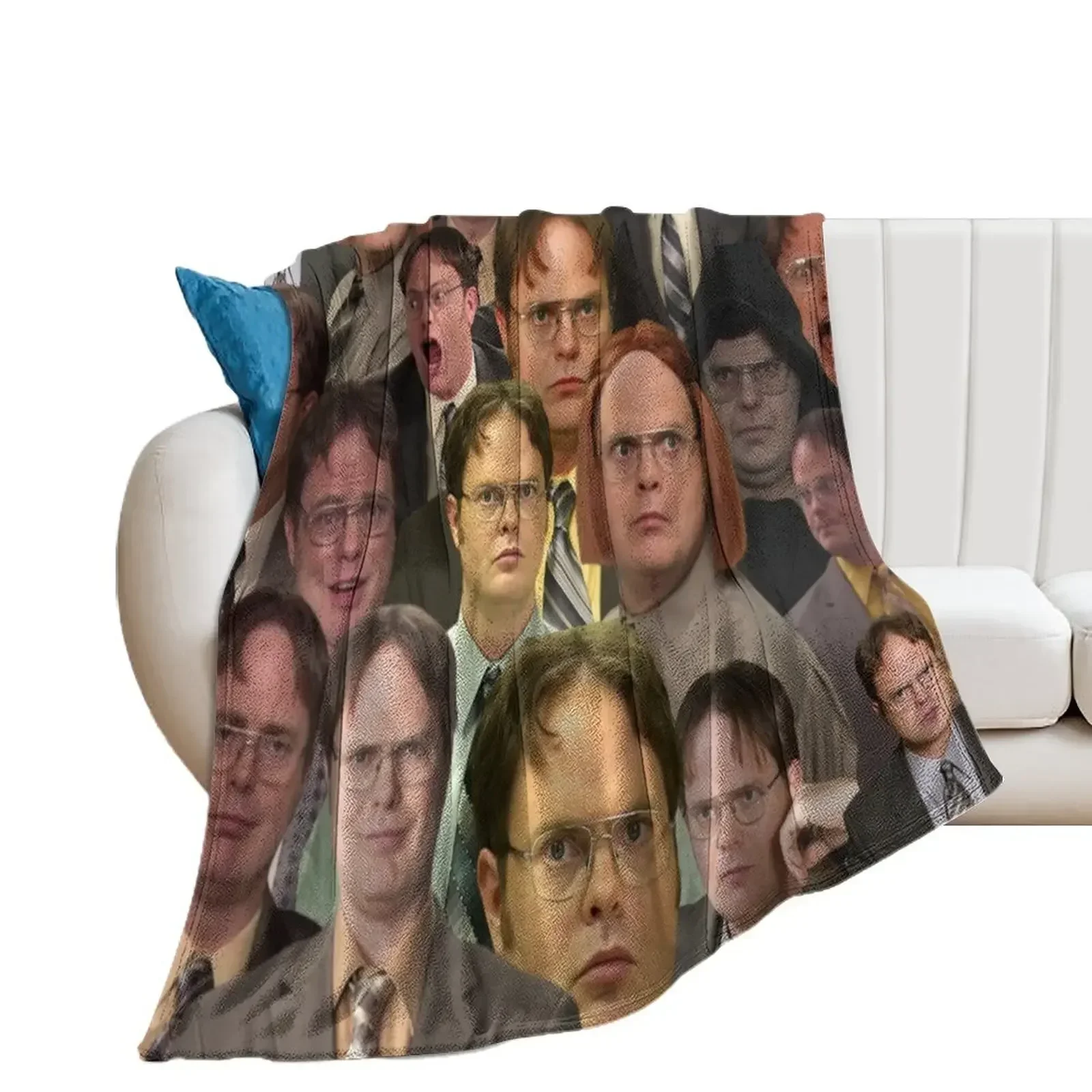 dwight schrute photo collage Throw Blanket Retros decorative Travel Decorative Sofa Blankets