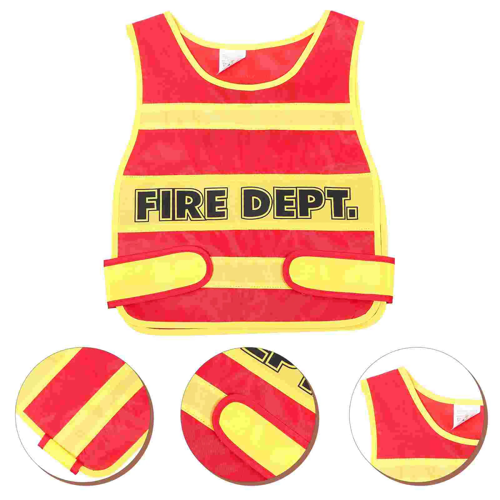 Children Fire Uniform Toddler Cosplay Firefighter Vest Costume Halloween Costumes Fabric Kids