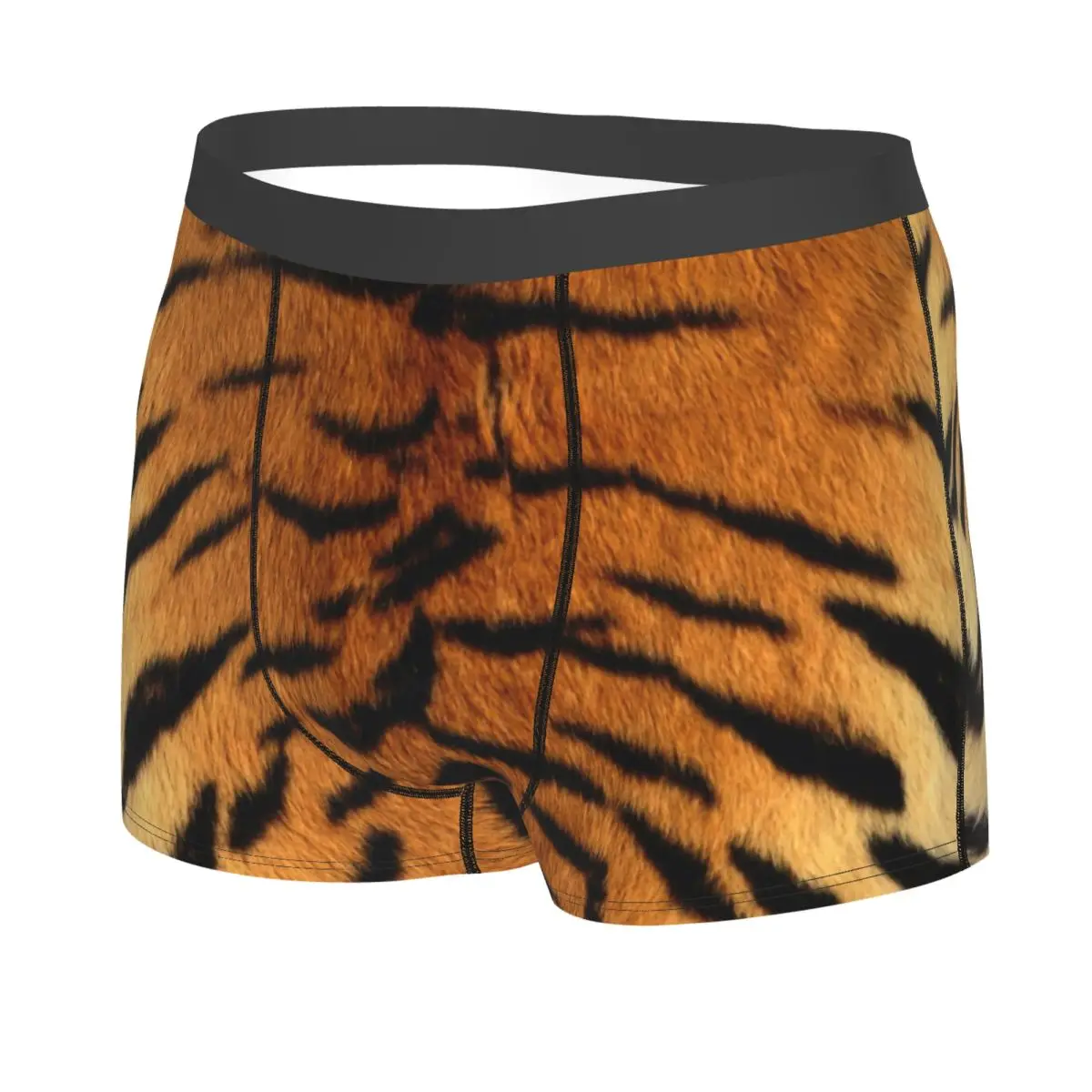 Custom Faux Siberian Tiger Skin Design Boxers Shorts Men Animal Texture Briefs Underwear Fashion Underpants