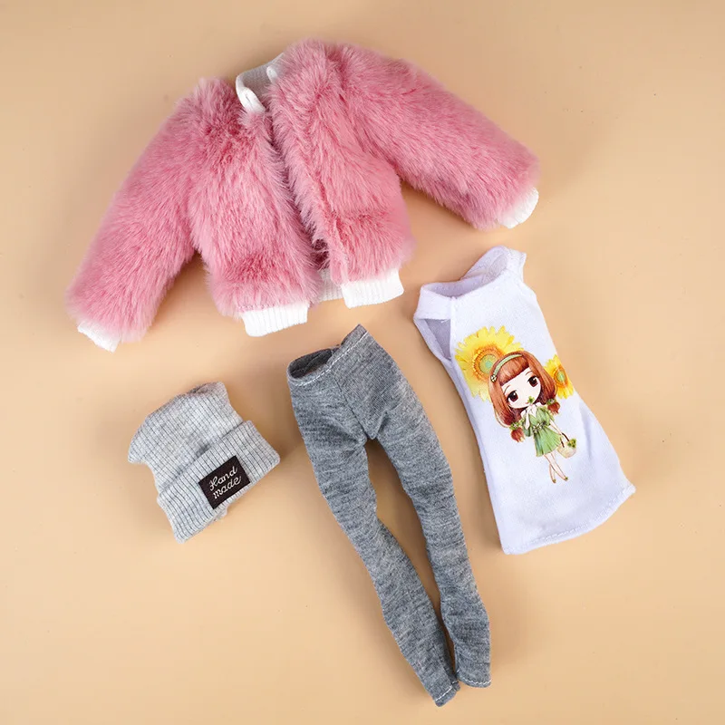 Winter Style Accessories Clothes Suit for 30cm Doll Dress Up Toy for Children Girls Pleated Skirt Fit To 11.5 Inch Doll