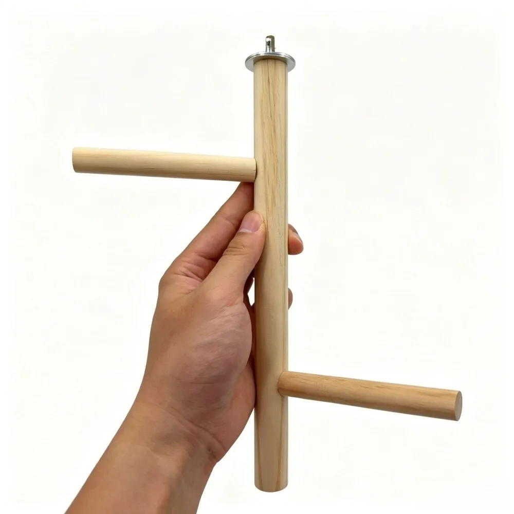 3/4 Layer Bird Cage Accessories Natural Wood Rotating Ladder Parrot Swing Cage Mount Stages Design Rotating Ladder Cage Use