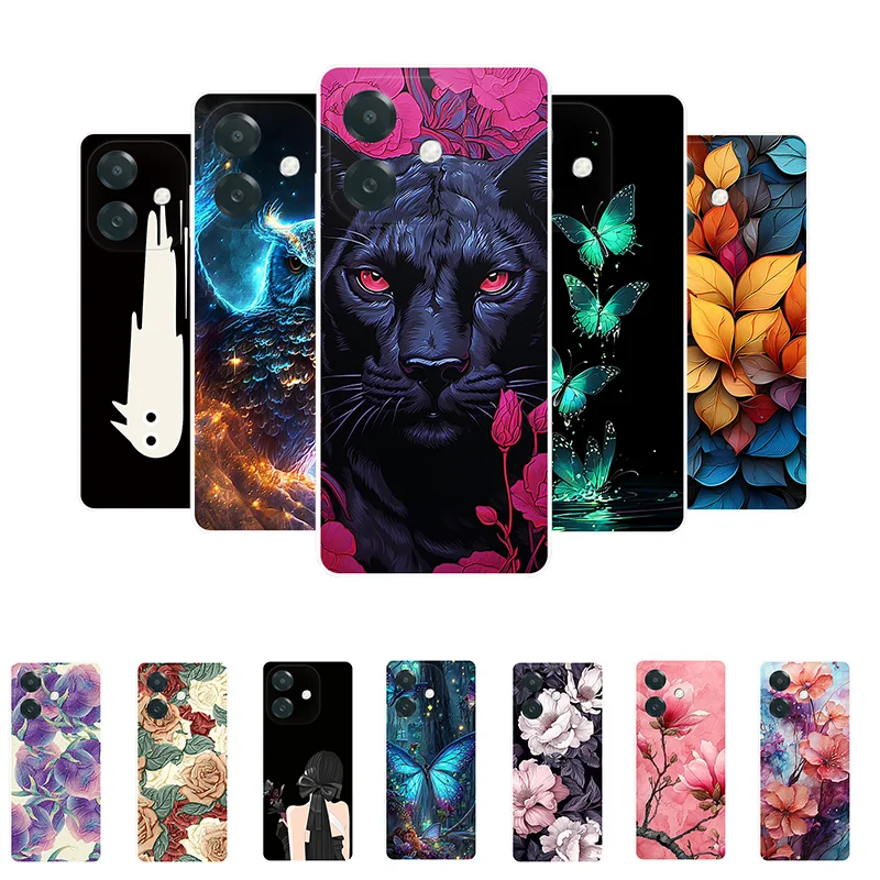 

For OPPO A20 2024 Phone Case Leopard Panda Soft Silicone Back Cover for OPPO A 20 CPH2641 Protective Shells OPPOA20