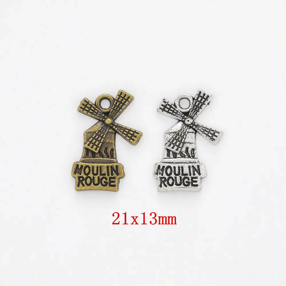 

120pcs windmill Craft Supplies Charms Pendants for DIY Crafting Jewelry Findings Making Accessory 2331