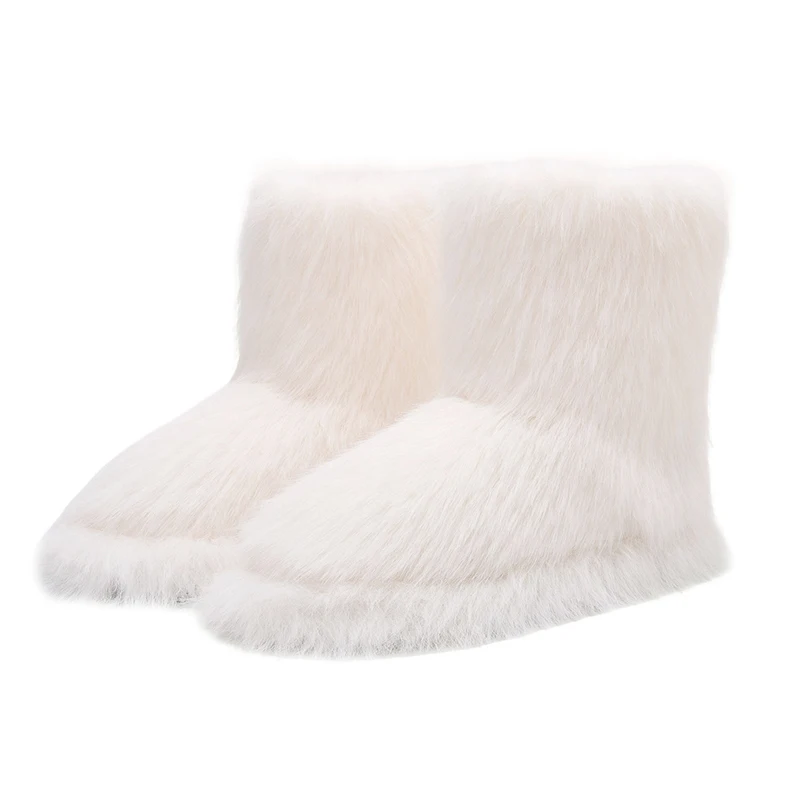Winter Flauschige Stiefeletten Weibliche Casual Plattform frauen Schuhe Plüsch Luxus Designer Indoor Outdoor Fuzzy Pelz Schnee Booties Trend – Detail 13