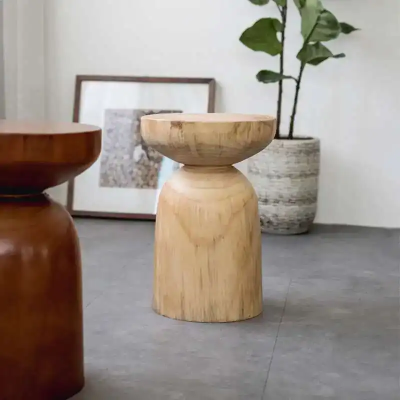 Minimalist Solid Wood Modern Pier Log Stump Stool Designer Creative Round Stool Homestay Decoration Tree Stool Retro furniture
