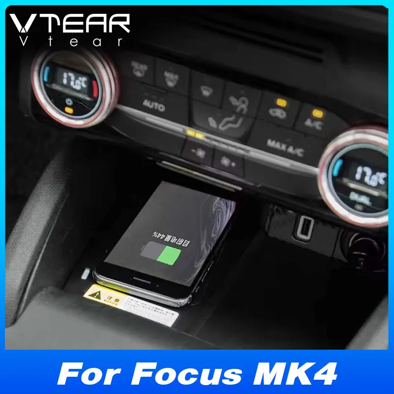 

For Ford Focus MK4 2018-2024 Car Wireless Charger Fast Cell Phone Charging Plate Adapter Interior Modification Auto Parts