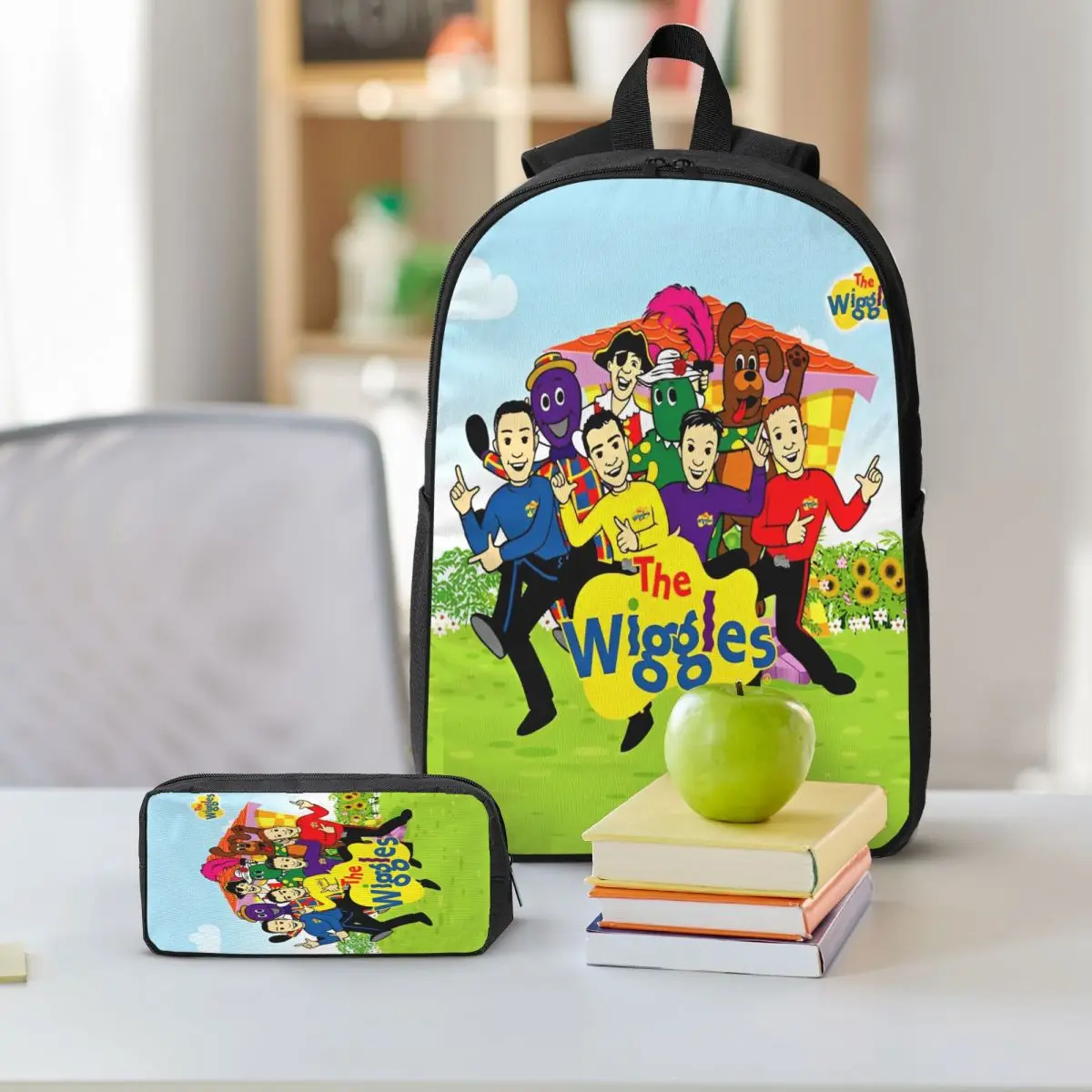 The Wiggles Tv Show กระเป๋าเป้สะพายหลังเด็กกล่องอาหารกลางวันกล่องดินสอสําหรับชายหญิงกระเป๋าเป้สะพายหลังก่อนวัยเรียนน้ําหนักเบากระเป๋านักเรียน Bookbag ชุด