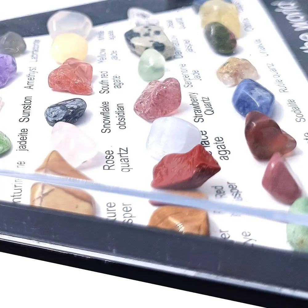 Gemstones Natural Crystal Rock Collection Natural Crafts Mineral Rock Polishing Natural Specimens Triangular Set 36 Ore