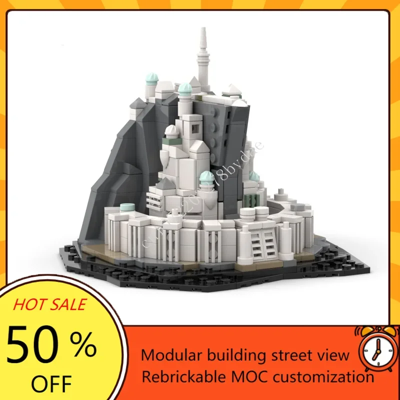 

487 шт. новый Minas Anor модульный MOC креативная модель с видом на улицу на заказ пазлы архитектура DIY образование сборная модель игрушки подарки