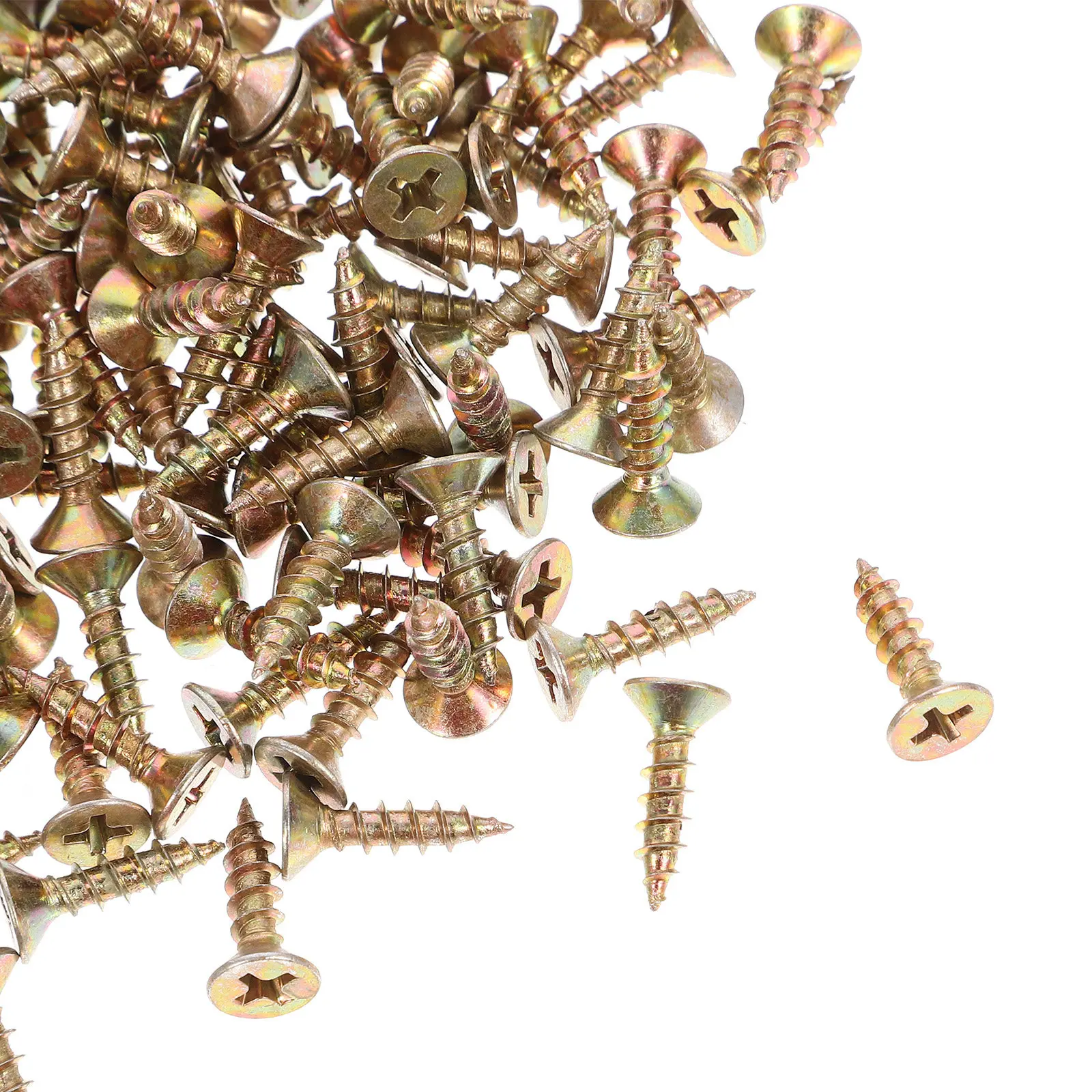 200Pcs Galvanized Self-Tapping Screws 4Mm Zinc Coated Rust Resistant for Fiberboard Drywall Small Sheet Metal Wood Screws