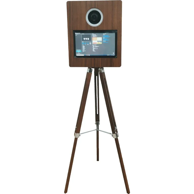 كاميرا تفاعلية جديدة من خشب الماهوجني، كشك تصوير ذاتي الخدمة، كشك تصوير للحفلات