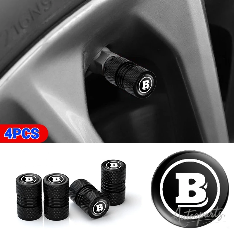 Capa de Válvula de Pneu de Carro/Chaveiro para Brabus Smart A B C E ML CL CLA GLC GLE GLS G V VITO G63 Acessório