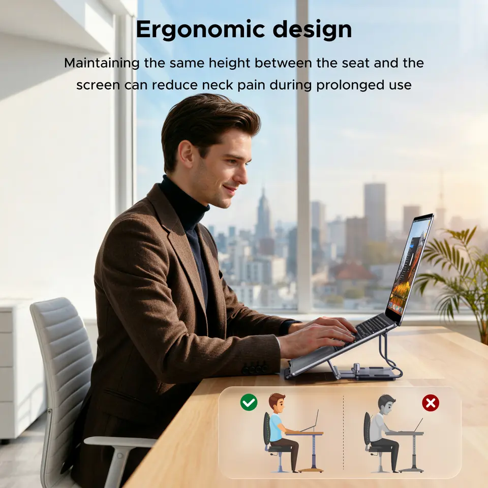 UGREEN Horizontal & Vertical 2-in-1 Laptop Stand For MacBook Air Pro Aluminum Notebook Stand For MacBook Pro Tablet iPad Phone S - 5